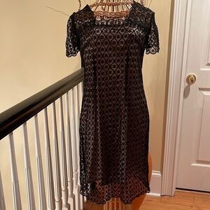 Amai unmel NWT from Gaucho black lace dress with tan slip
